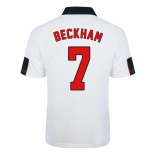 Score Draw England World Cup 1998 Home Shirt (Beckham 7)