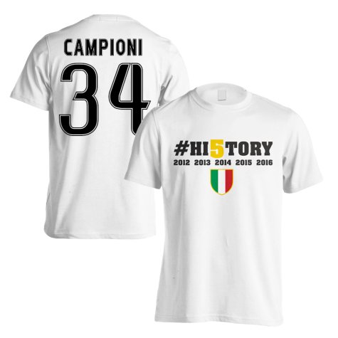 Juventus History Winners T-Shirt (Campioni 34) White - Kids