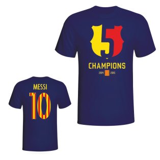 Barcelona 2015 Lionel Messi Champions Tee (Navy)