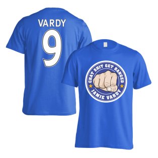 Leicester Vardy Chat Get Banged Logo T-Shirt (Vardy 9) Blue - Kids