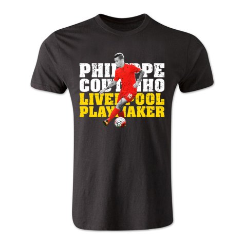 Philippe Coutinho Liverpool Playmaker T-Shirt (Black)