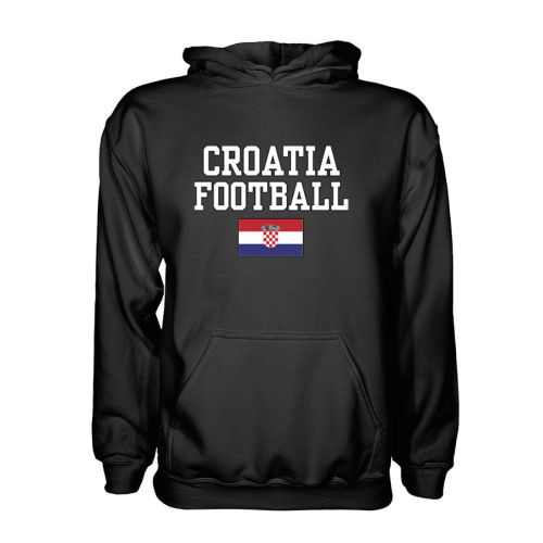 Croatia Football Hoodie - Black  Croatia Football Hoodie - Black
