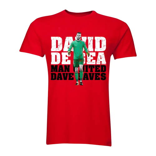 David De Gea Man United Goalkeeper T-Shirt (Red) - Kids