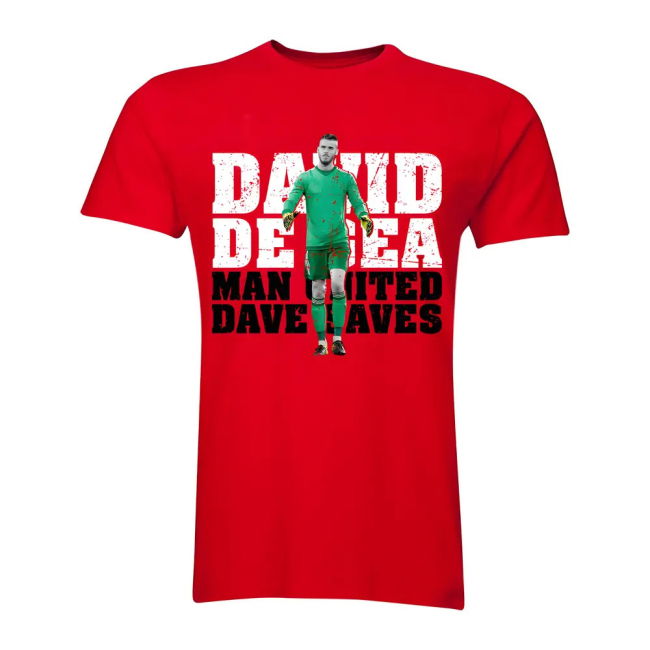 David De Gea Man United Goalkeeper T-Shirt (Red) - Kids