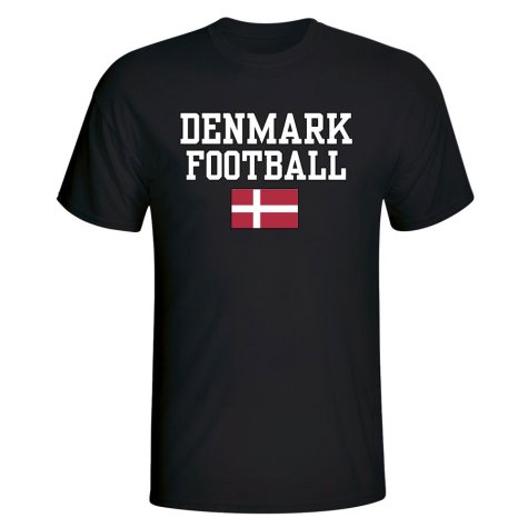 Denmark Football T-Shirt - Black