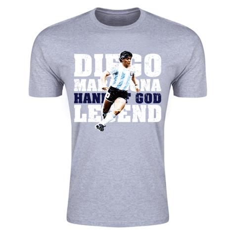 Diego Maradona Hand of God Legend T-Shirt (Grey)