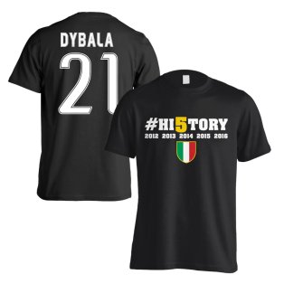 Juventus History Winners T-Shirt (Dybala 21) - Black