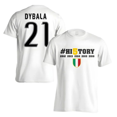Juventus History Winners T-Shirt (Dybala 21) White - Kids