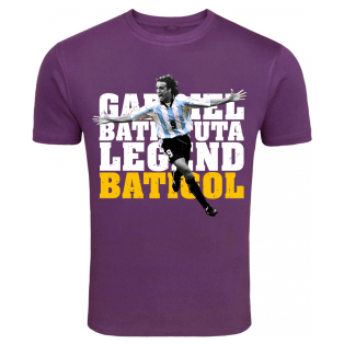 Gabriel Batistuta Argentina Legend T-Shirt (Purple)