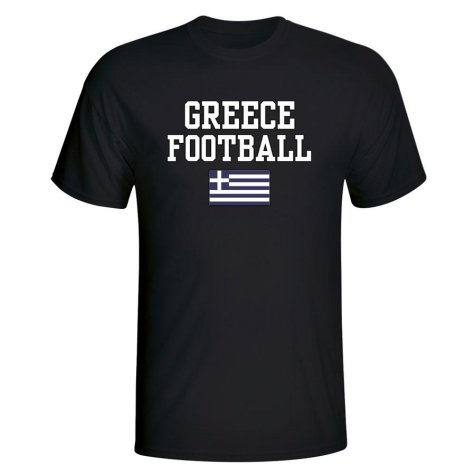 Greece Football T-Shirt - Black