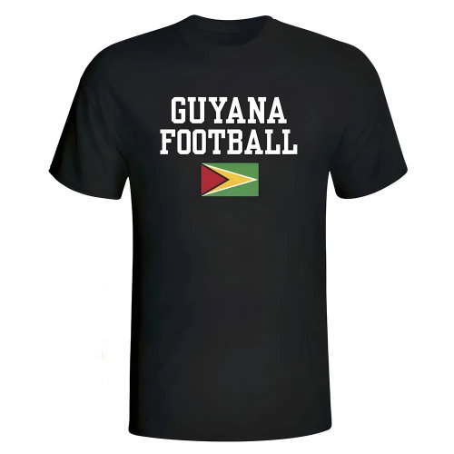 Guyana Football T-Shirt - Black