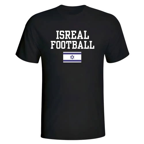 Isreal Football T-Shirt - Black  Isreal Football T-Shirt - Black