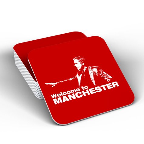 Jose Mourinho - Welcome To Manchester Coaster (Red)