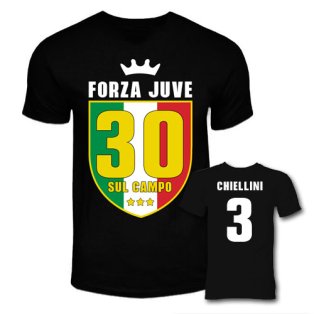 Juventus Scudetto 30 Sul Campo T-Shirt (Black) - Chiellini 3