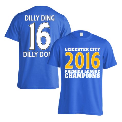 Leicester City 2016 Premier League Champions T-Shirt (Dilly Ding 16) Blue - Kids