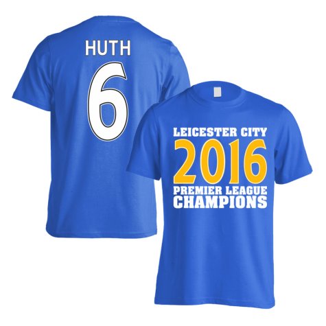 Leicester City 2016 Premier League Champions T-Shirt (Huth 6) Blue - Kids