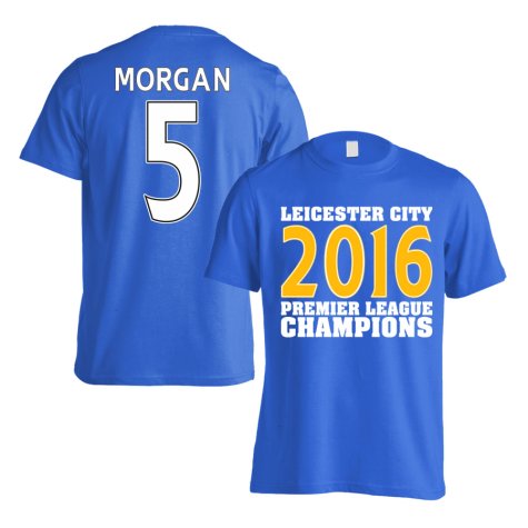 Leicester City 2016 Premier League Champions T-Shirt (Morgan 5) Blue - Kids