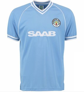 Manchester City FC Official Soccer Gift Mens 1982 Home Kit Retro Shirt 