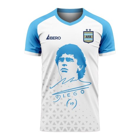 Diego Maradona Face Signature Concept Shirt (White) - Kids