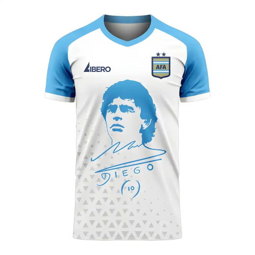 Diego Maradona Face Signature Concept Shirt (White)