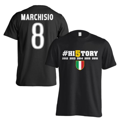 Juventus History Winners T-Shirt (Marchisio 8) Black - Kids