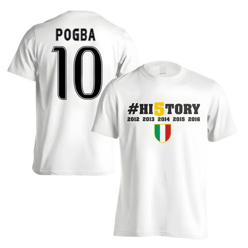 Juventus History Winners T-Shirt (Pogba 10) - White
