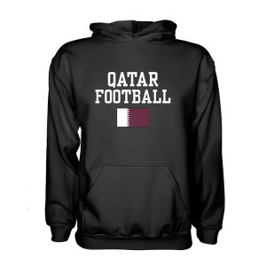 Qatar Football Hoodie - Black