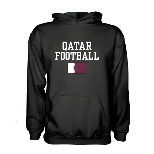 Qatar Football Hoodie - Black