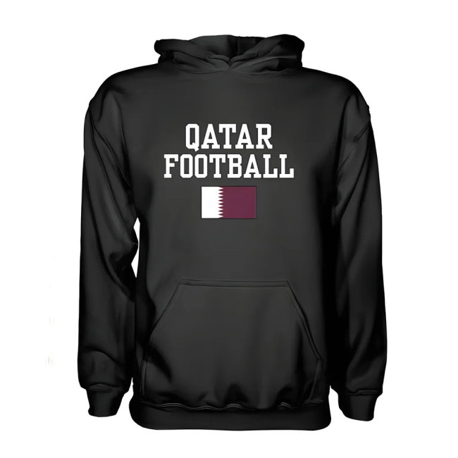 Qatar Football Hoodie - Black