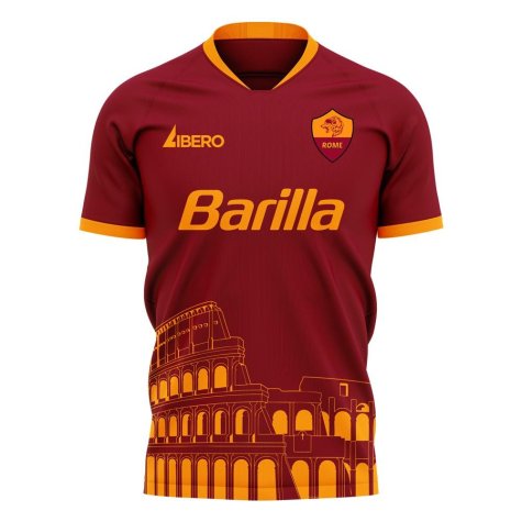 Roma 2022-2023 Home Concept Football Kit (Libero) - Kids