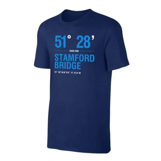 Chelsea \'Stadium Coordinates\' t-shirt - Dark Blue