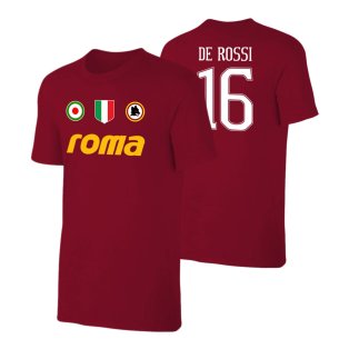 Roma \'Vintage 81/82\' t-shirt DE ROSSI - Crimson