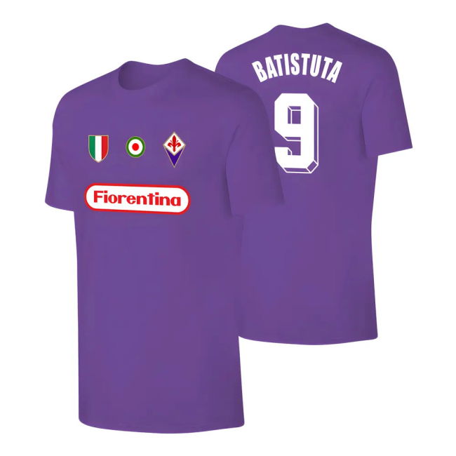 Fiorentina retro t-shirt Gabriel BATISTUTA - Purple