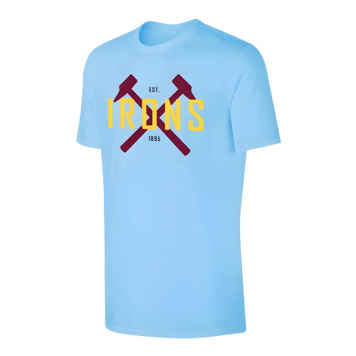 West Ham \'IRONS\' t-shirt - Light Blue