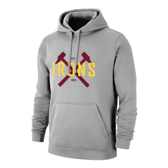 West Ham \'IRONS\' footer with hood - Grey