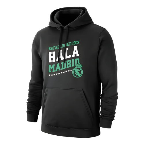 Real Madrid \'Hala Madrid\' footer with hood - Black