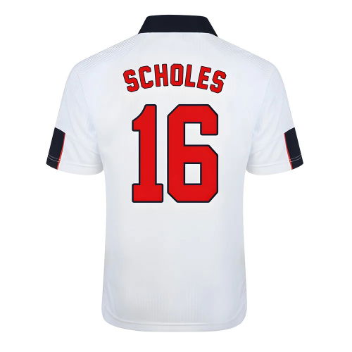 Score Draw England World Cup 1998 Home Shirt (Scholes 16)