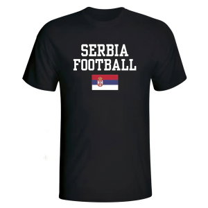 Serbia Football T-Shirt - Black
