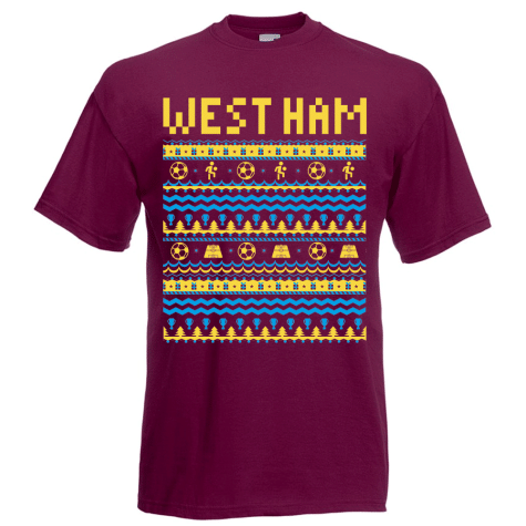 West Ham Christmas T-Shirt (Burgundy)