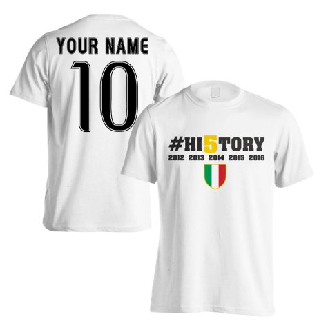 Juventus History Winners T-Shirt (Your Name) - White