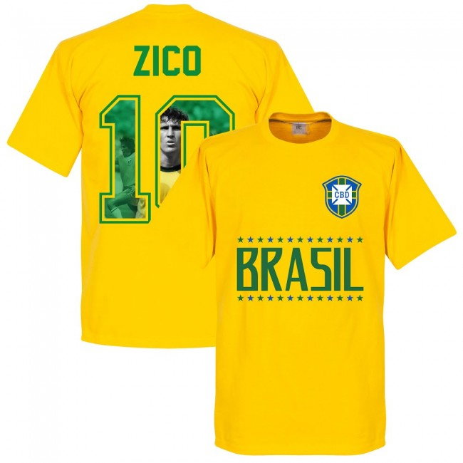 Brazil Zico 10 Gallery Team T-Shirt - Yellow