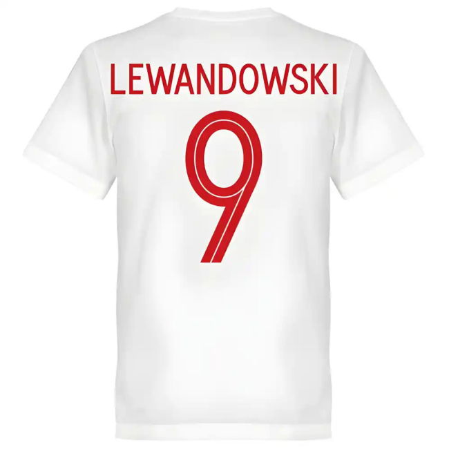 Poland Lewandowski 9 Team T-Shirt - White