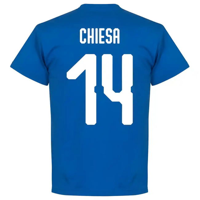 Italy Chiesa 14 Team T-Shirt - Royal