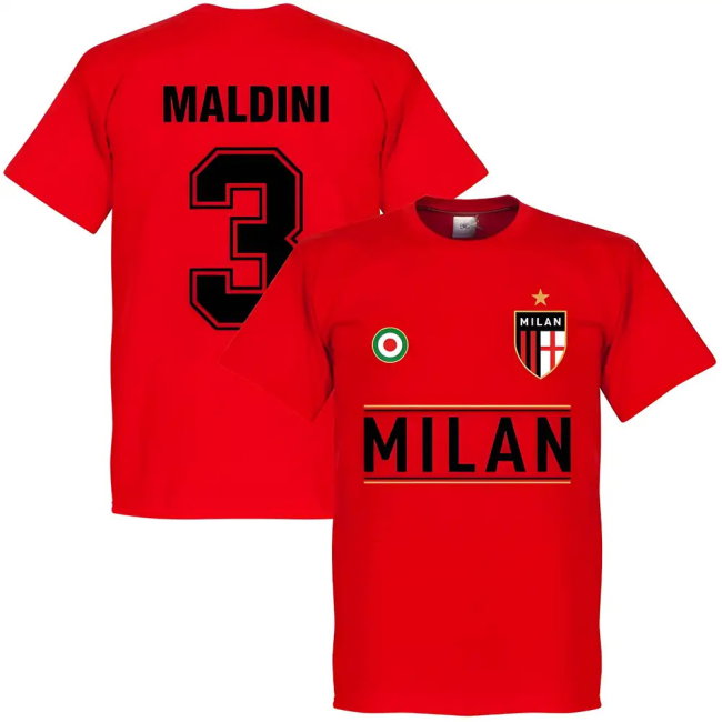 Milan Maldini 3 Team T-Shirt - Red