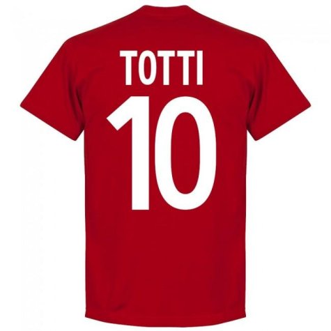Roma Vintage Totti 10 Team T-Shirt - Tango Red