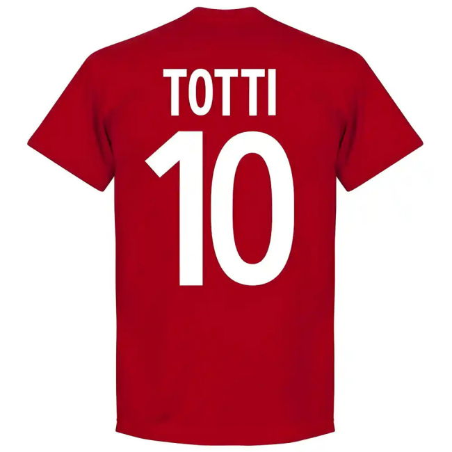 Roma Vintage Totti 10 Team T-Shirt - Tango Red