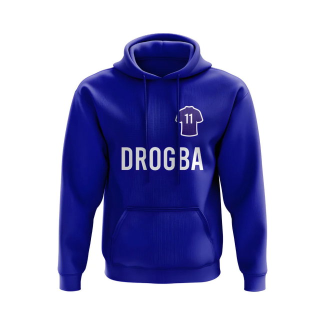 Didier Drogba Chelsea Number Hoody (Blue)