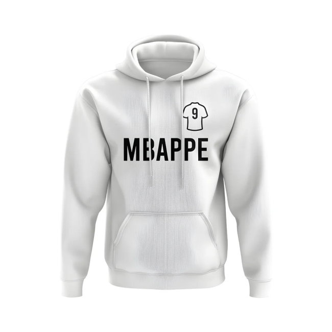 Kylian Mbappe Real Madrid Number Hoody (White)