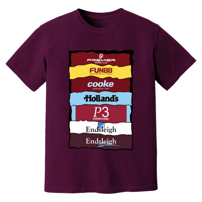 Burnley Sponsor History T-Shirt (Purple)