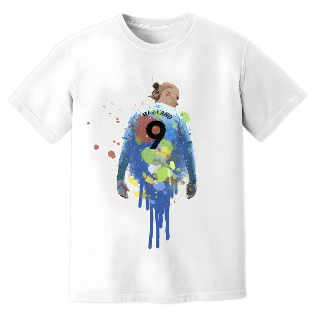 Erling Haaland Man City Art T-Shirt (White)